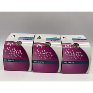 Leggs Women's Silken Sheer No-Roll Waistband Control Top Panty Nude A Lot of 3